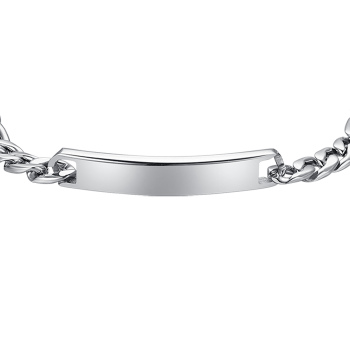 BRACCIALE UOMO IN ACCIAIO CON PIASTRA SILVER