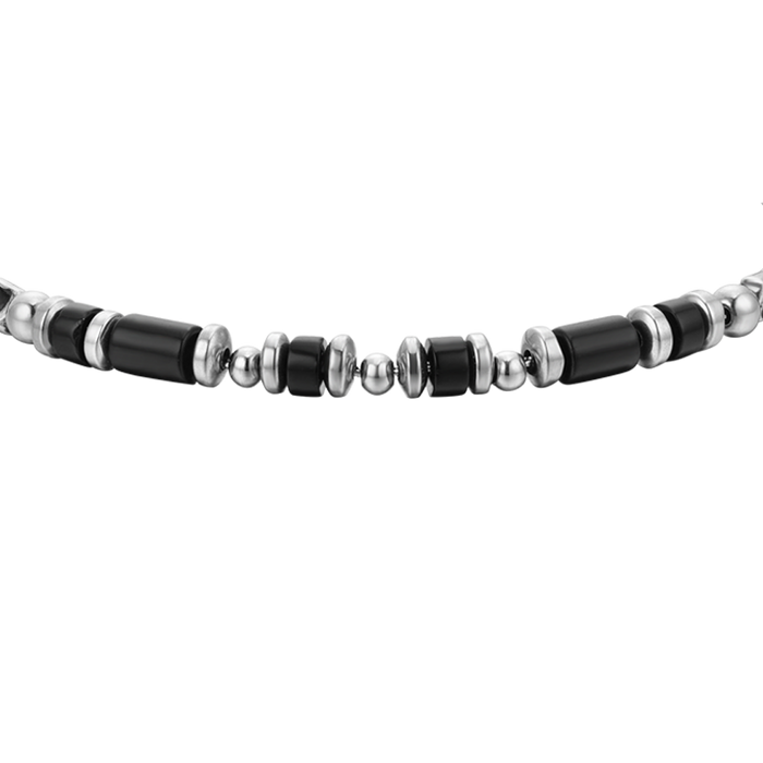 BRACCIALE UOMO IN ACCIAIO AGATA NERA