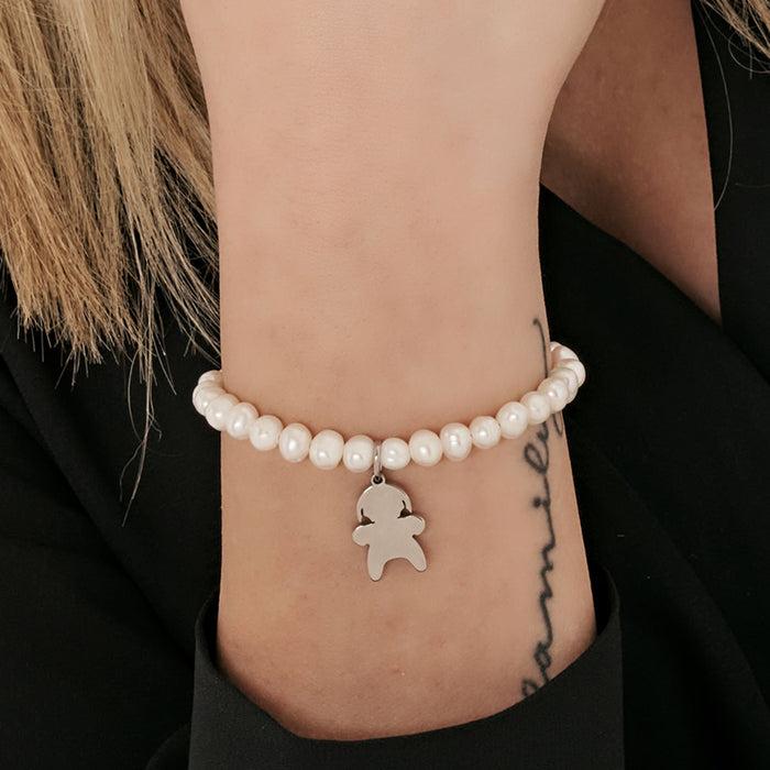 BRACCIALE CON PERLE E BIMBA