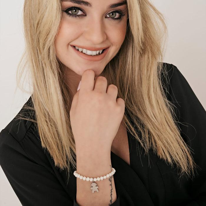BRACCIALE CON PERLE E BIMBA
