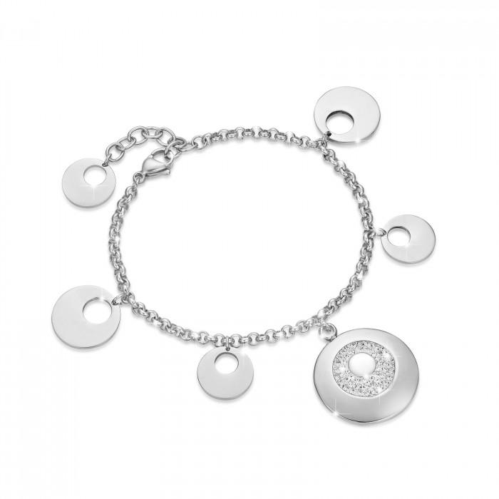 Bracciale In Acciaio Con Cristalli Bianchi - gioielleriaperdichizzi.it
