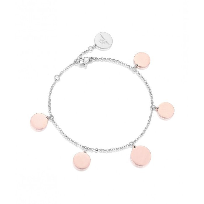 Bracciale Con Elementi In Acciaio Rosè