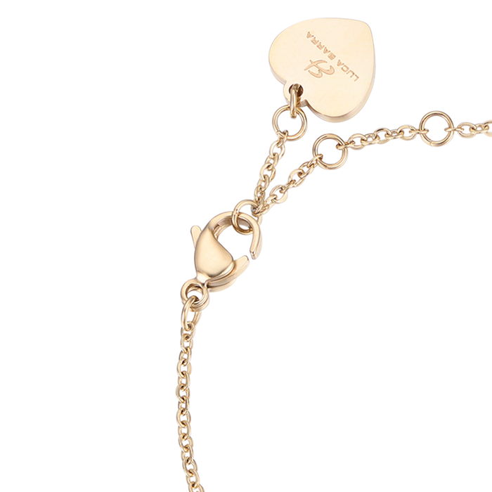 BRACCIALE IN ACCIAIO IP GOLD CON LUNA E STELLE E CRISTALLO BIANCO