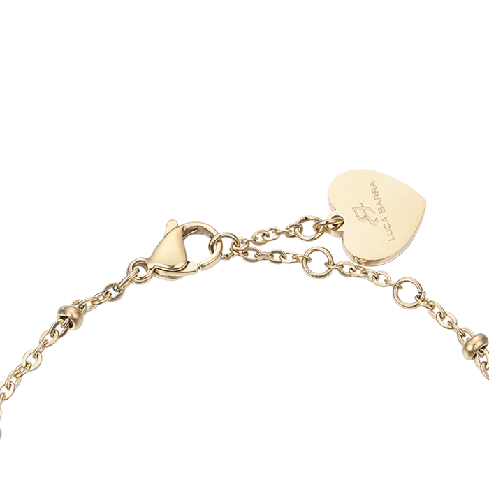 BRACCIALE DONNA IN ACCIAIO IP GOLD CON FARFALLE CON CRISTALLI BIANCHI