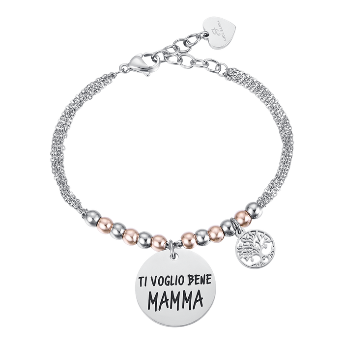 BRACCIALE DA DONNA IN ACCIAIO TI VOGLIO BENE MAMMA