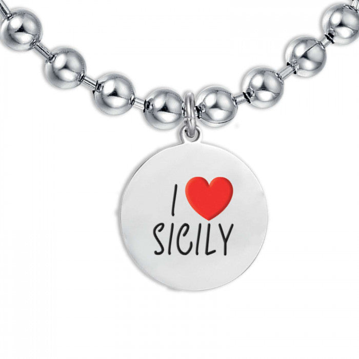 Bracciale In Acciaio I love sicilia