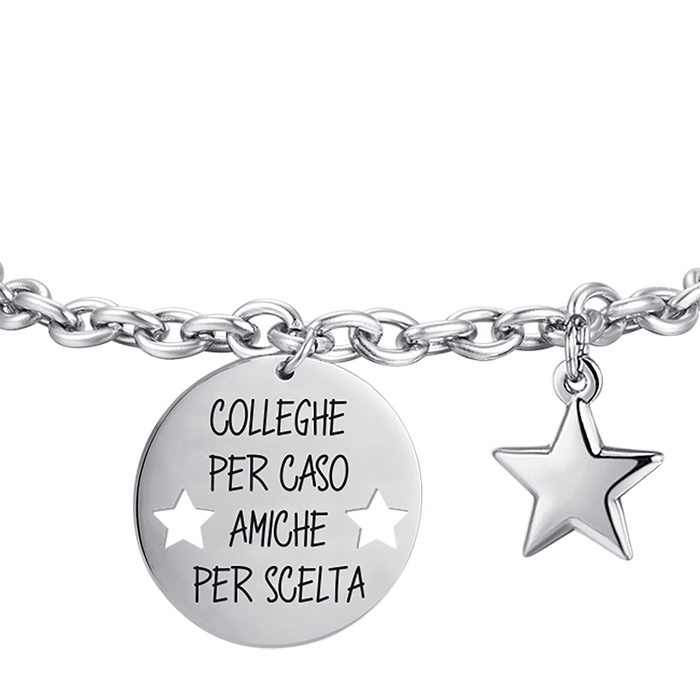 BRACCIALE DONNA IN ACCIAIO COLLEGHE PER CASO AMICHE PER SCELTA