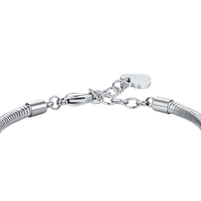 BRACCIALE DONNA IN ACCIAIO CON FIORE DELLA VITA CON CRISTALLI BIANCHI