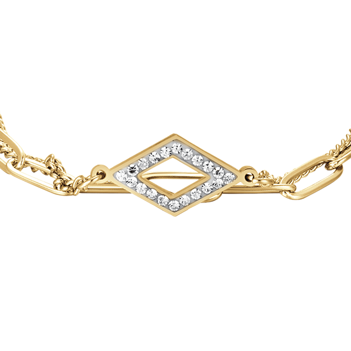 BRACCIALE DONNA IN ACCIAIO IP GOLD CON CRISTALLI BIANCHI
