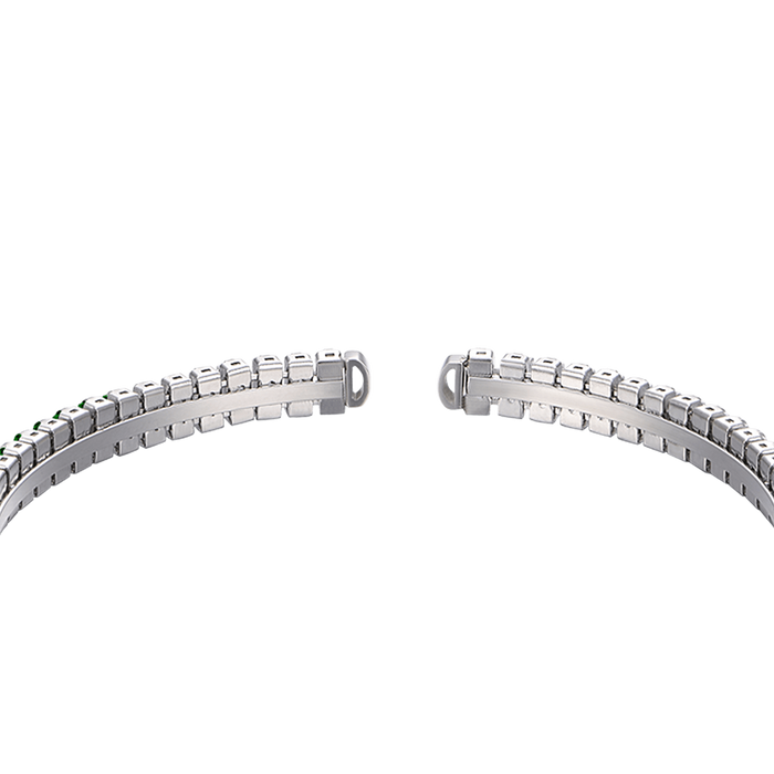 BRACCIALE DONNA IN ACCIAIO CON CRISTALLI VERDI