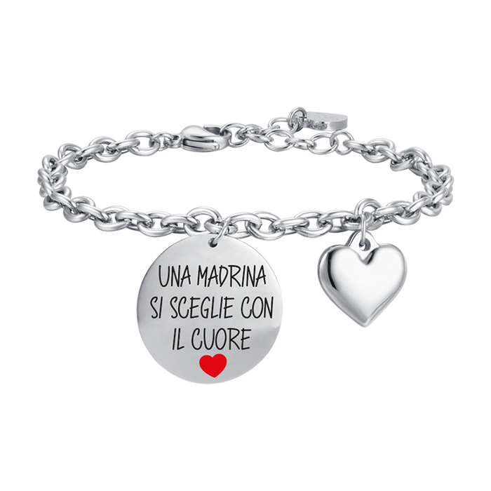 BRACCIALE DONNA IN ACCIAIO UNA MADRINA SI SCEGLIE CON IL CUORE