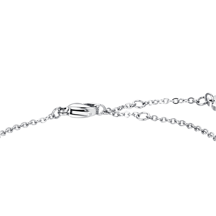 BRACCIALE DONNA IN ACCIAIO CUORE CRISTALLO BIANCO E CRISTALLI BIANCHI