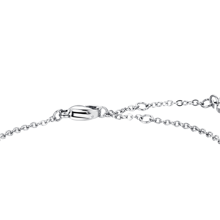 BRACCIALE DONNA IN ACCIAIO ELEMENTO CRISTALLO BIANCO E CRISTALLI BIANCHI