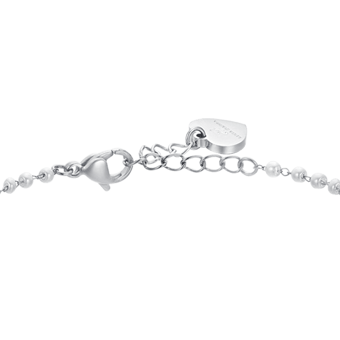 BRACCIALE DONNA IN ACCIAIO PERLE CON FARFALLE
