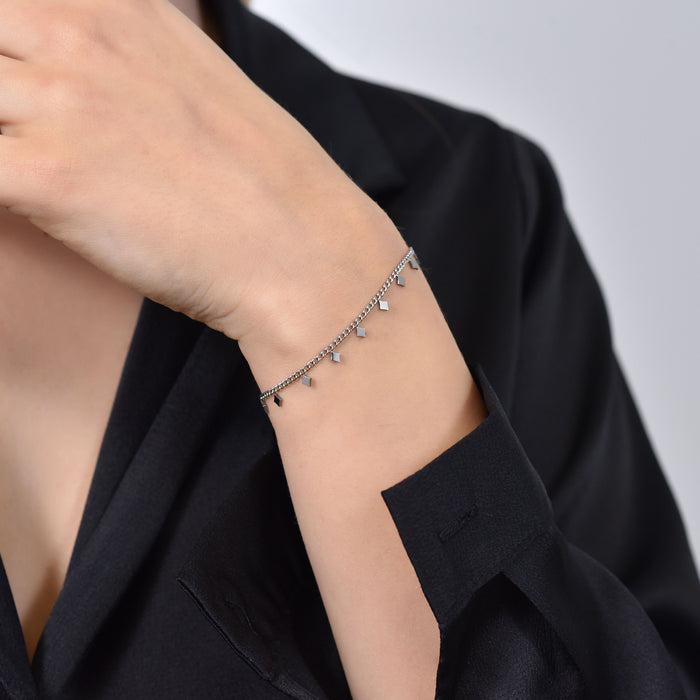 BRACCIALE DONNA IN ACCIAIO CON ROMBI