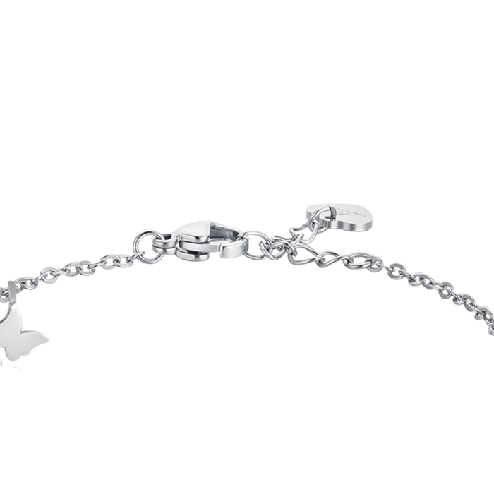 BRACCIALE DONNA IN ACCIAIO FARFALLE E CRISTALLI