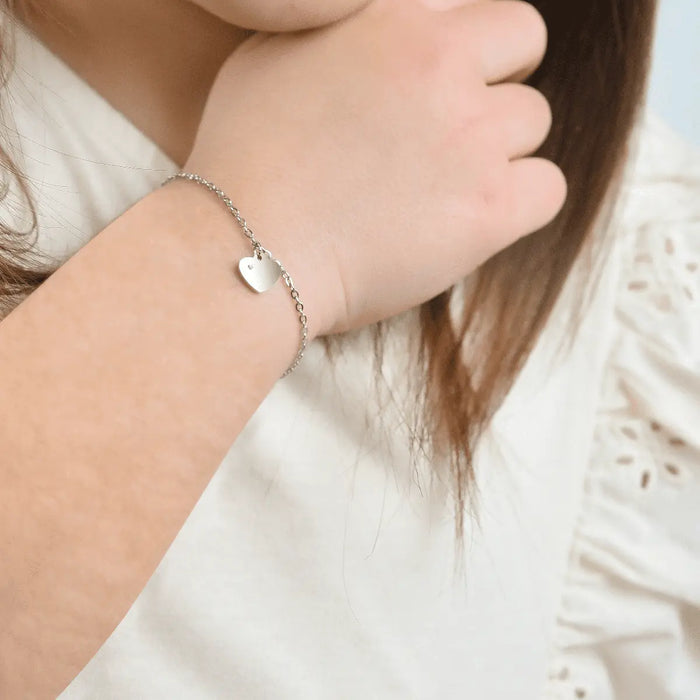 BRACCIALE BAMBINA IN ACCIAIO CON CUORE