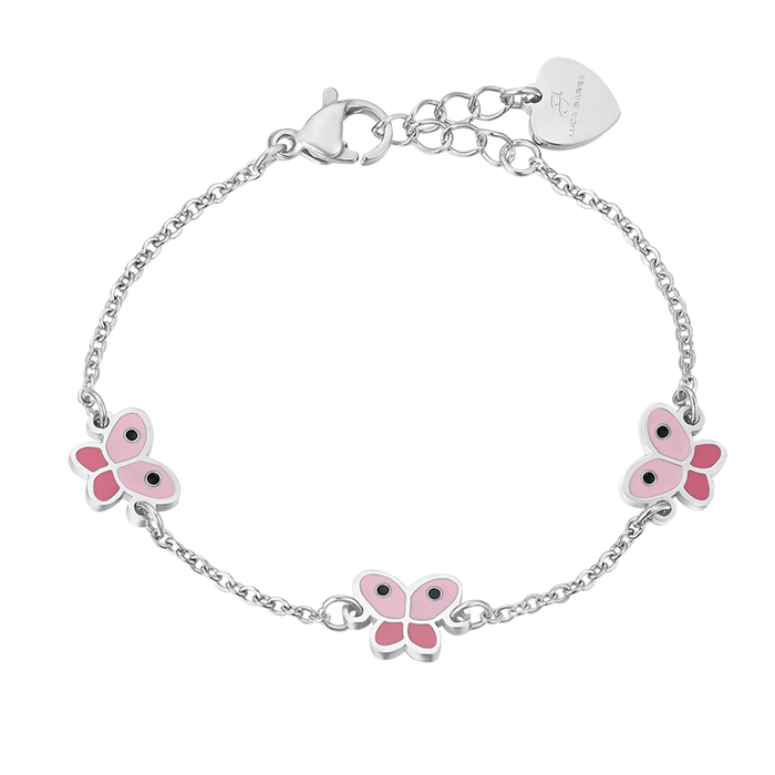 BRACCIALE BAMBINA IN ACCIAIO CON FARFALLE
