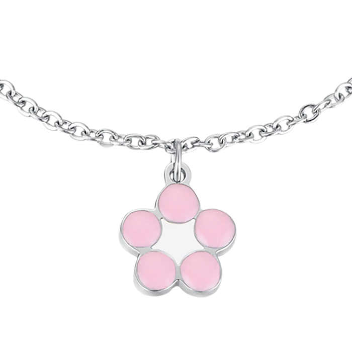 BRACCIALE BAMBINA IN ACCIAIO CON FIORE