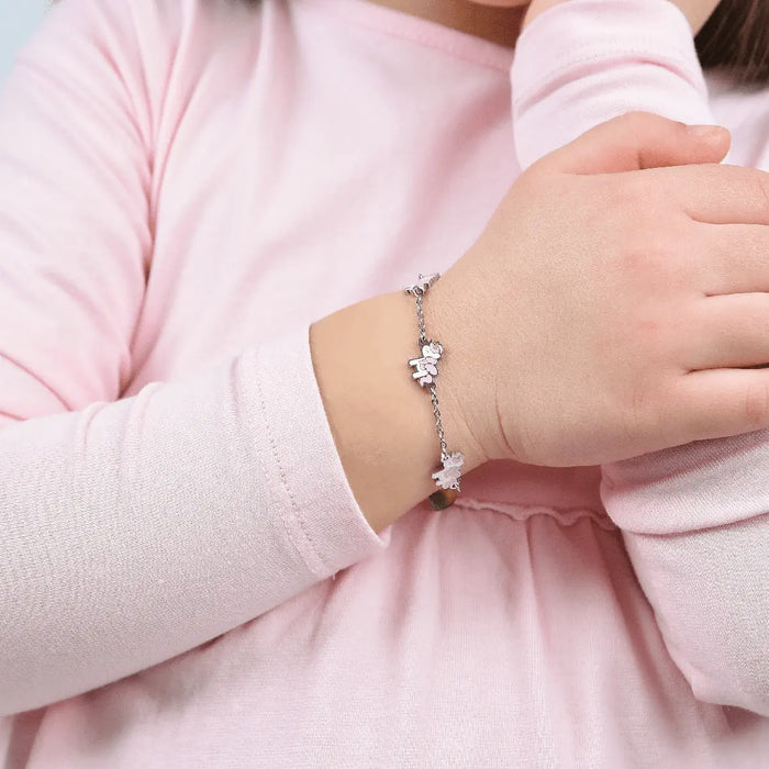 BRACCIALE BAMBINA IN ACCIAIO CON UNICORNI