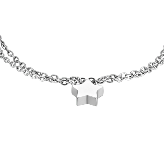 BRACCIALE DONNA IN ACCIAIO CON STELLA E CRISTALLO BIANCO