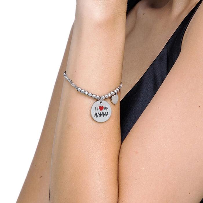 BRACCIALE DONNA IN ACCIAIO I LOVE MAMMA