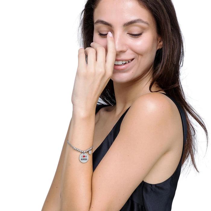 BRACCIALE DONNA IN ACCIAIO I LOVE MAMMA