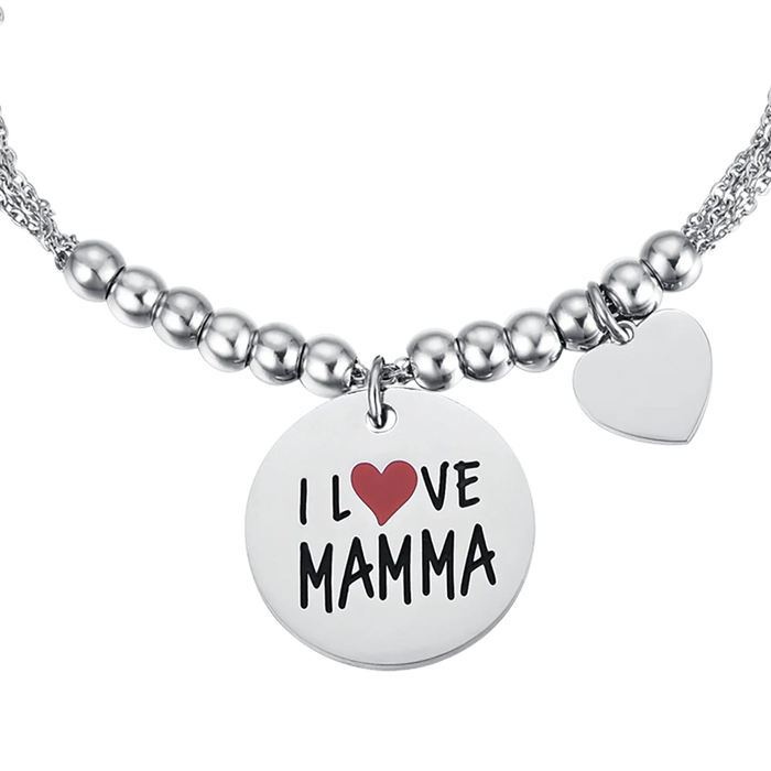 BRACCIALE DONNA IN ACCIAIO I LOVE MAMMA