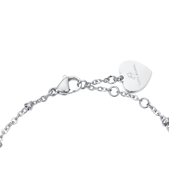 BRACCIALE DONNA IN ACCIAIO IP GOLD CON CUORI CON CRISTALLI BIANCHI