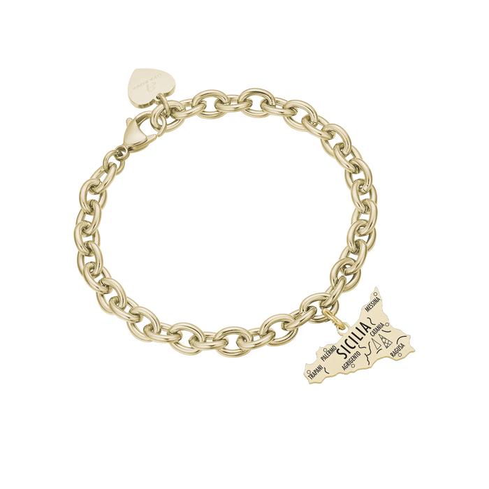 BRACCIALE DONNA IN ACCIAIO SICILIA DORATO