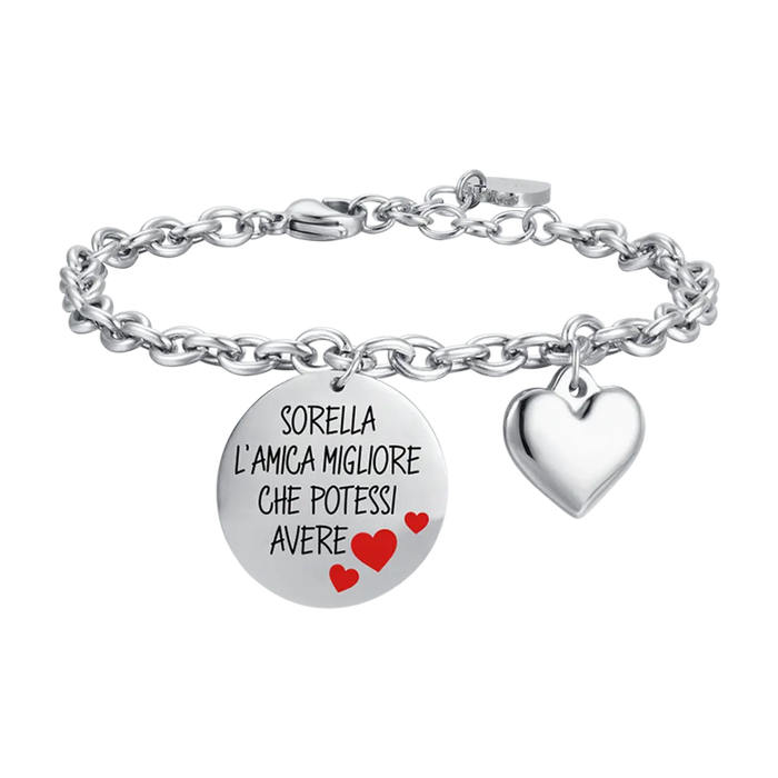 BRACCIALE DONNA IN ACCIAIO SORELLA L'AMICA MIGLIORE CHE POTESSI AVERE