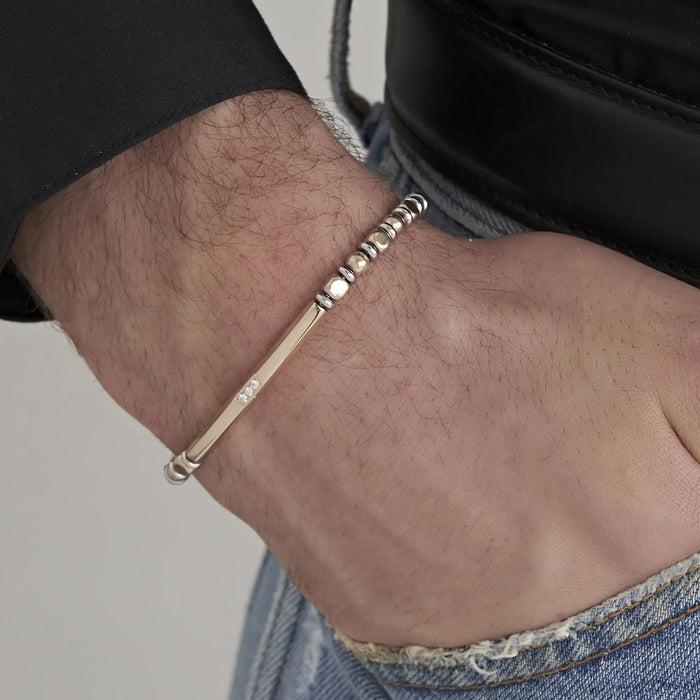 BRACCIALE UOMO IN ACCIAIO CON EMATITE ACCIAIO