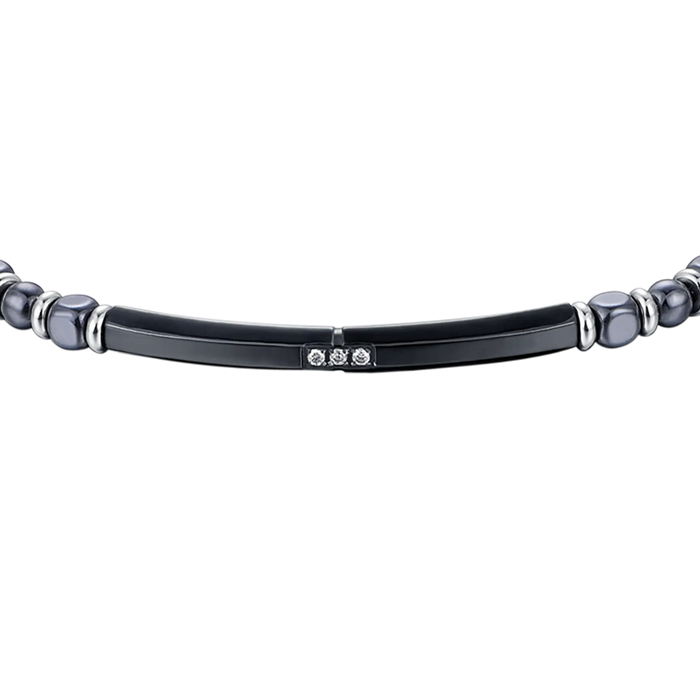 BRACCIALE UOMO IN ACCIAIO CON EMATITE ACCIAIO
