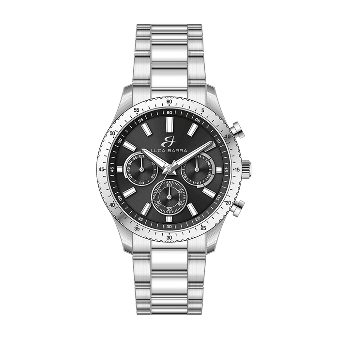 OROLOGIO UOMO IN ACCIAIO GHIERA NERA