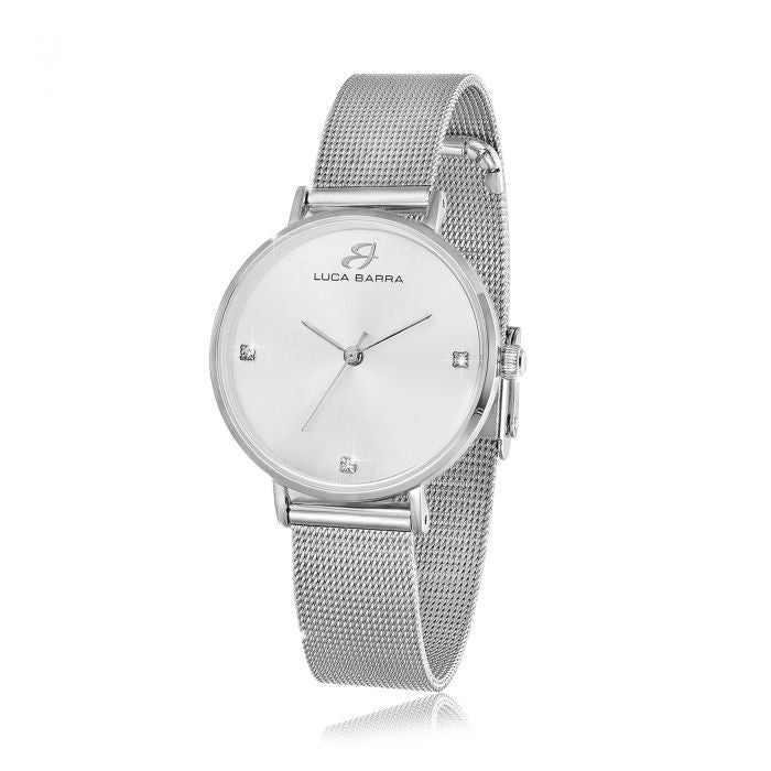 Orologio In Acciacio Con Quadrante Silver