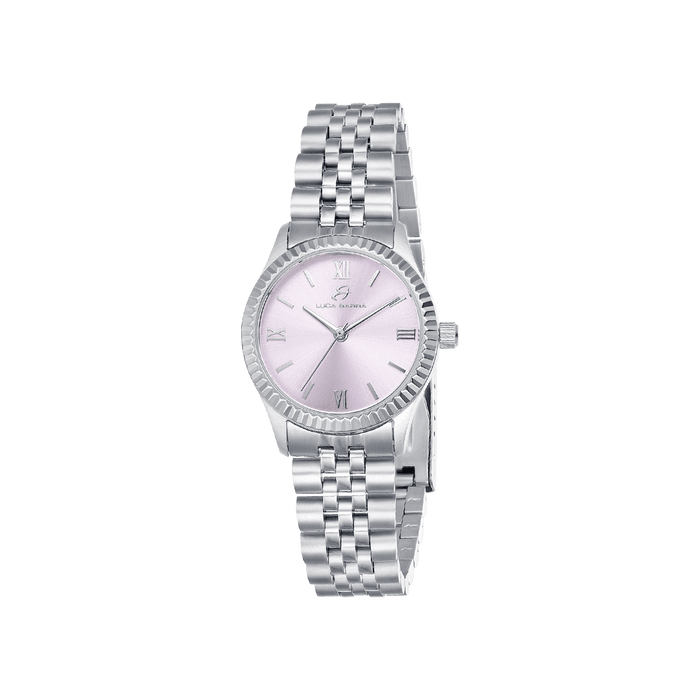 OROLOGIO DONNA CON CASSA IN ACCIAIO QUADRANTE ROSA