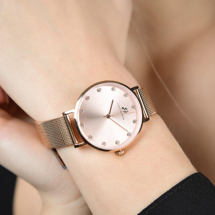 OROLOGIO DONNA IN ACCIAIO ROSA CON CASSA IN ACCIAIO ROSA