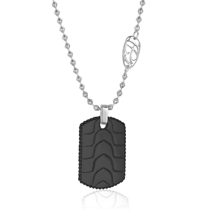 Collana Con Piastra Militare IP Nero