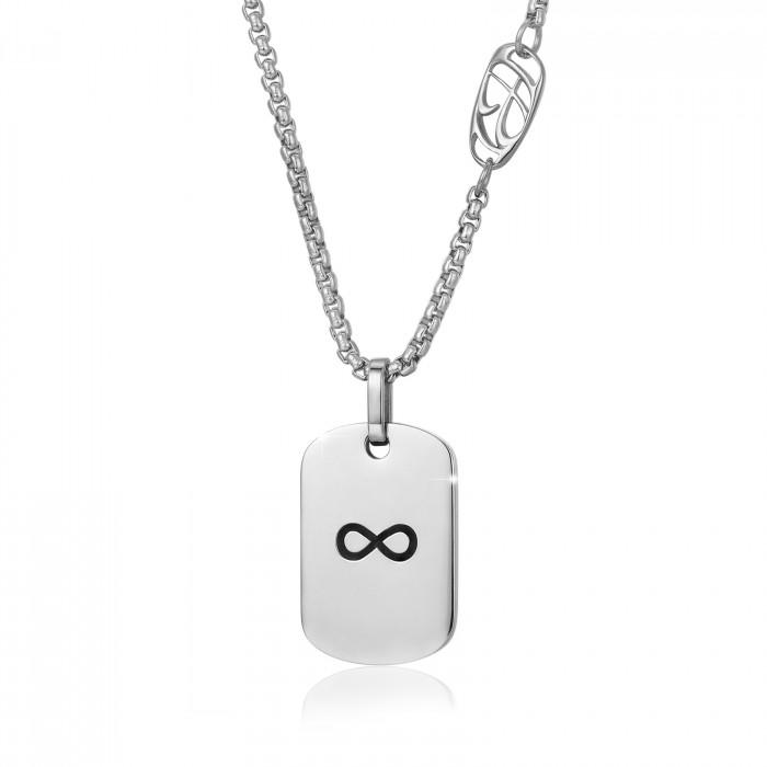 Collana pendente piastra incisa infinito - gioielleriaperdichizzi.it