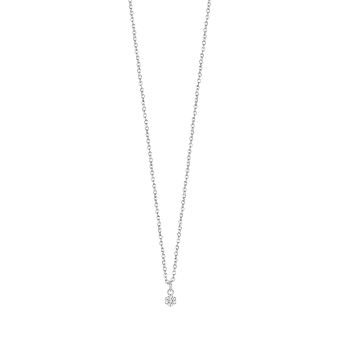 COLLANA DONNA PUNTO LUCE IN ACCIAIO CON CRISTALLO BIANCO DA 4 MM