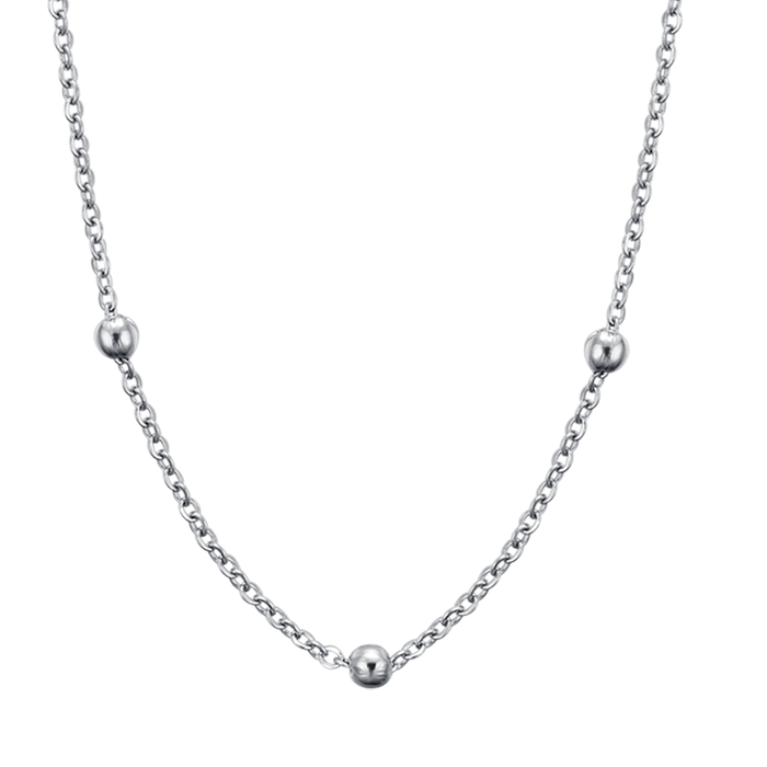 COLLANA DONNA LUNGA IN ACCIAIO PER CHARMS