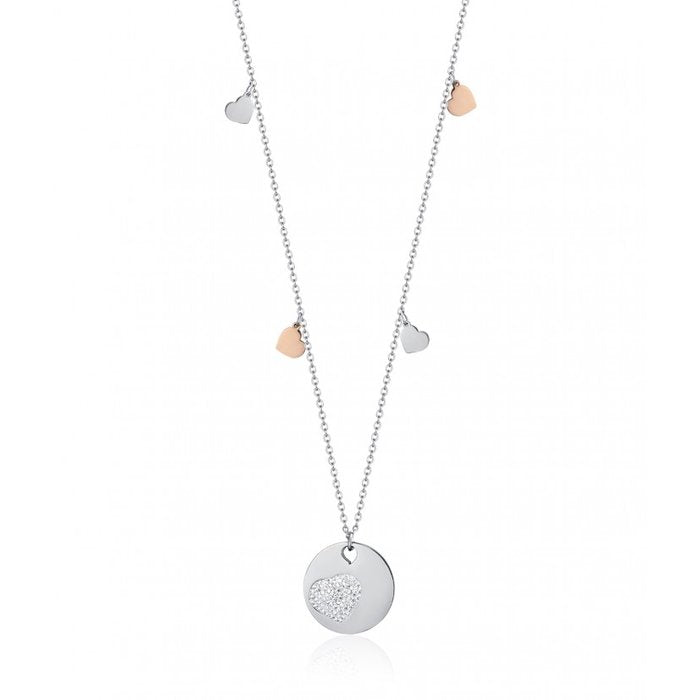 Collana pendente piastra cuore glitter