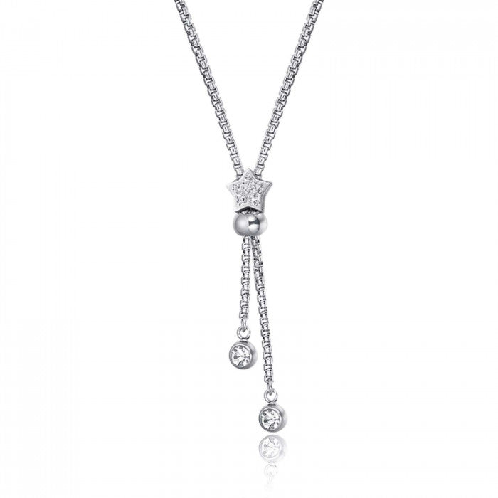 COLLANA IN ACCIAIO CON STELLA CON CRISTALLI BIANCHI