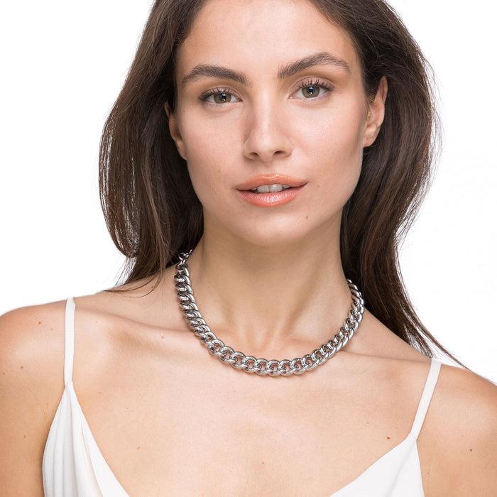 COLLANA DONNA IN ACCIAIO CON MAGLIA CATENA