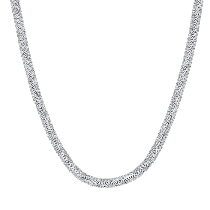 COLLANA TENNIS DONNA IN ACCIAIO CON CRISTALLI BIANCHI