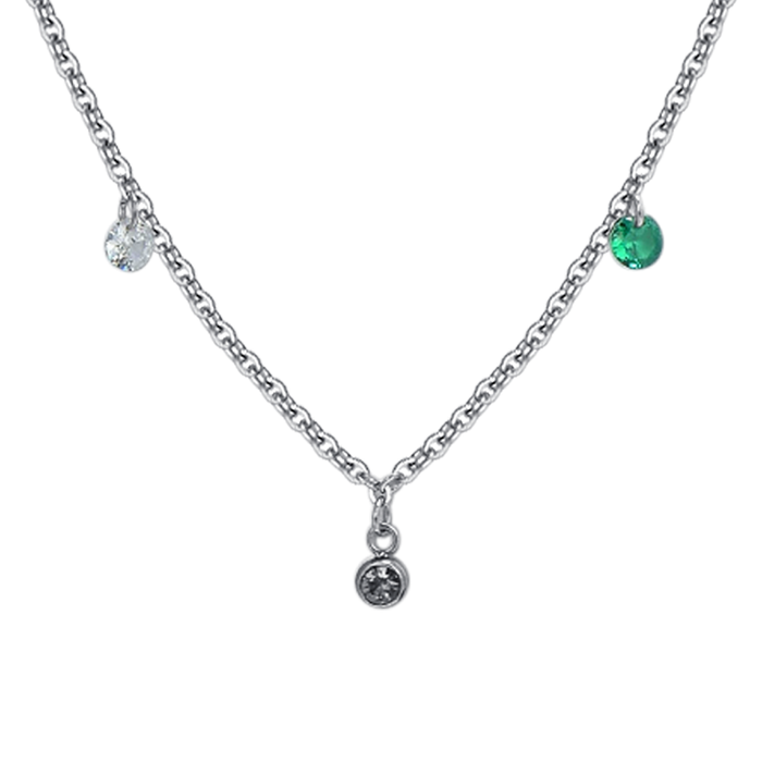 COLLANA DONNA IN ACCIAIO CRISTALLI MULTICOLOR
