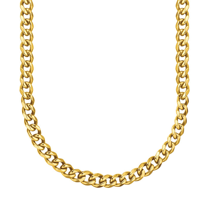 COLLANA UNISEX IN ACCIAIO CON MAGLIA CATENA  9 MM