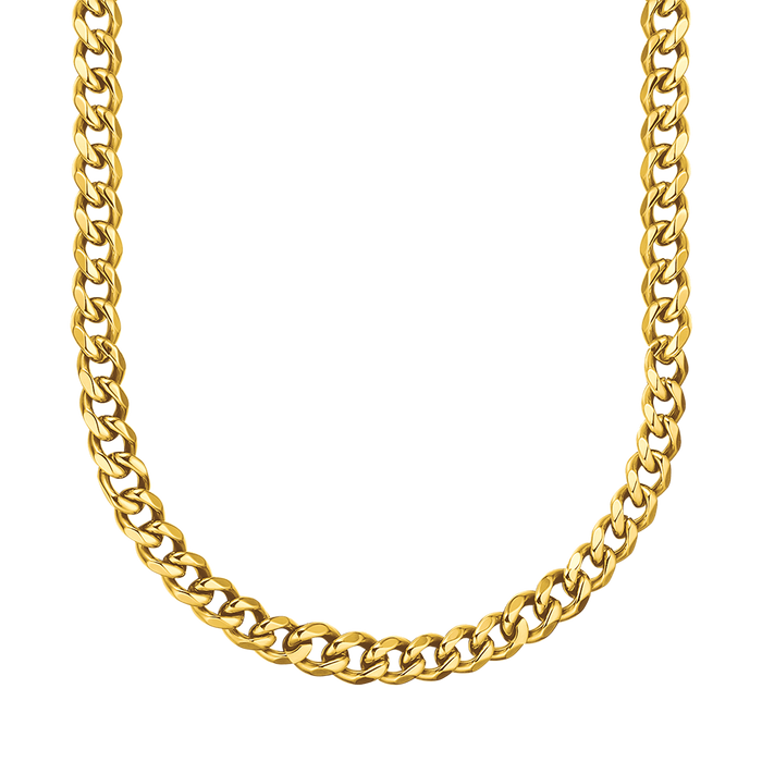 COLLANA UNISEX IN ACCIAIO CON MAGLIA CATENA  9 MM