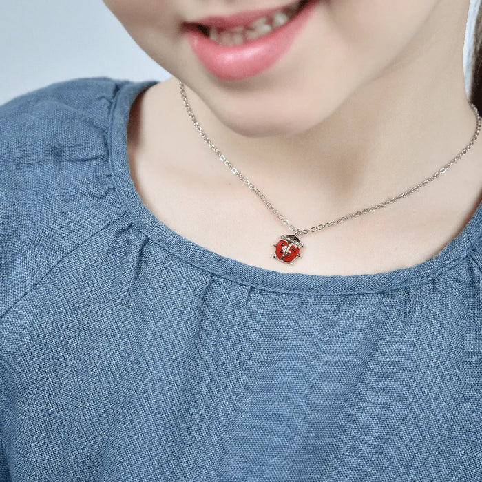 COLLANA BAMBINA IN ACCIAIO CON COCCINELLA