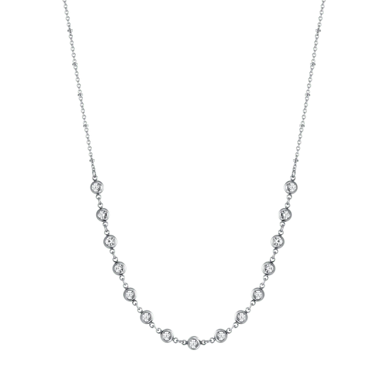 COLLANA DONNA IN ACCIAIO CON CRISTALLI BIANCHI